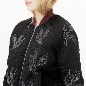 SANDRO Vogel Embroidered Bomber Jacket, size 1